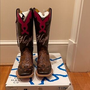 Tin Haul Women's Brown and Pink Hope Boots